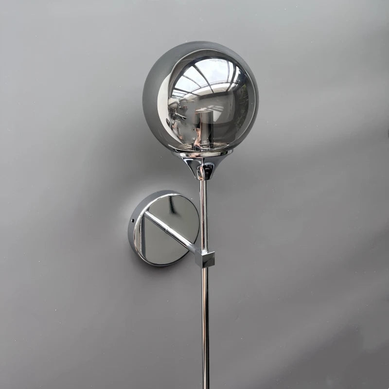 Gold Aura Round Glass Wall Sconce - Nordic Style
