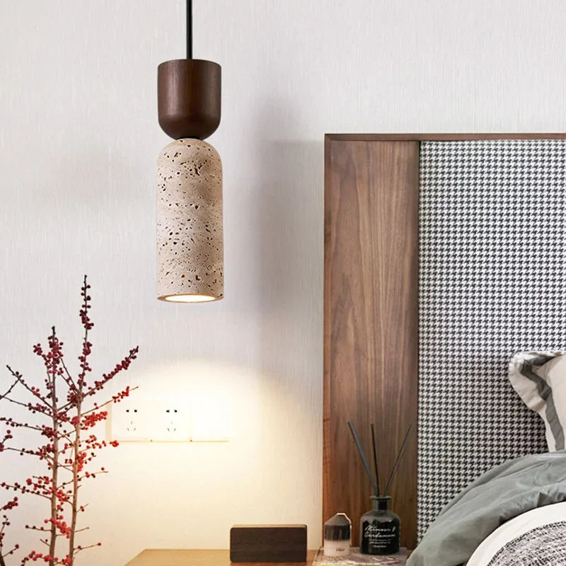 Wabi-Sabi Stone Bedside Pendant