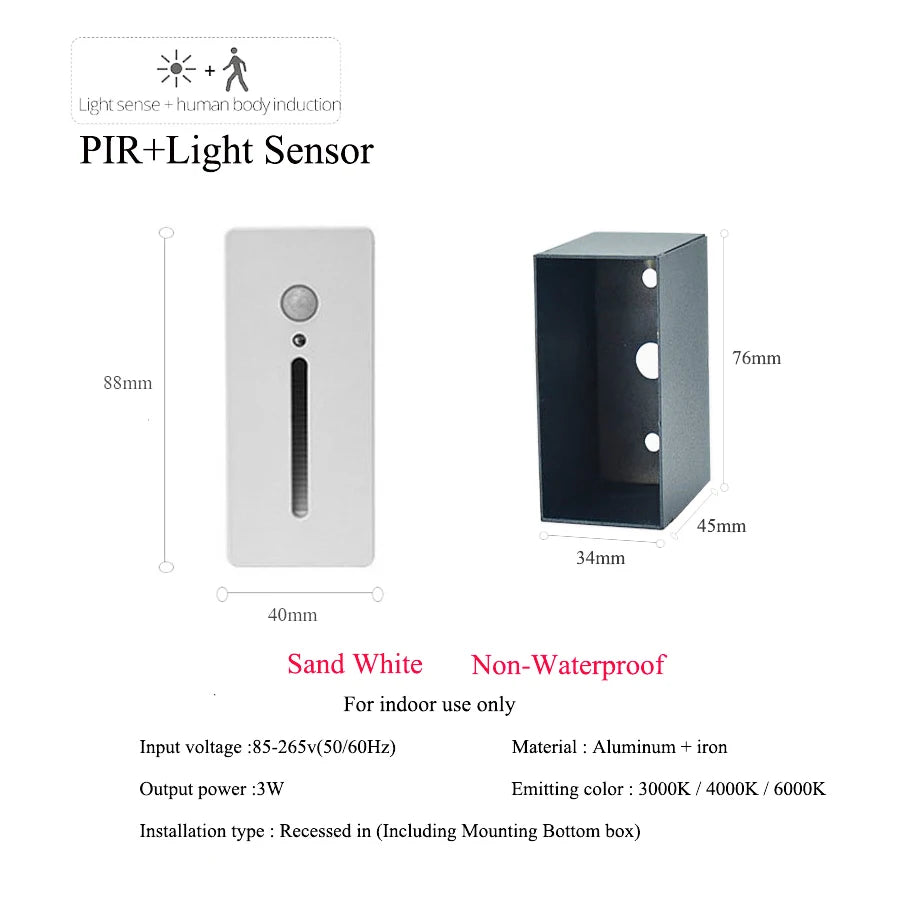 PIR Step Light: Smart Wall Sconce for Home Safety