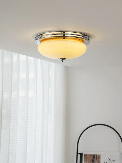 Elegant Bauhaus Flush Mount Glass Light Fixture