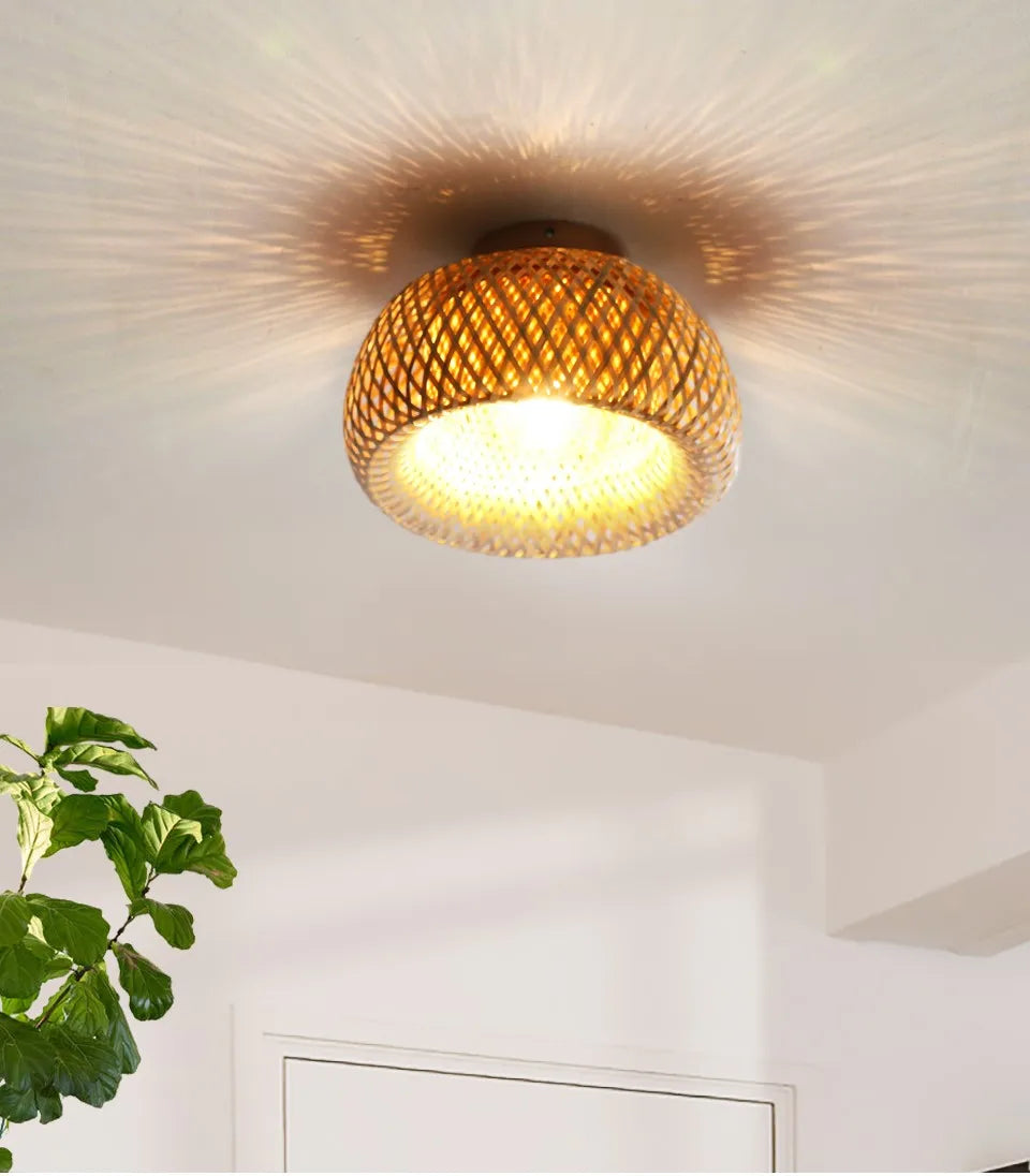 Woven Bamboo Ceiling Light