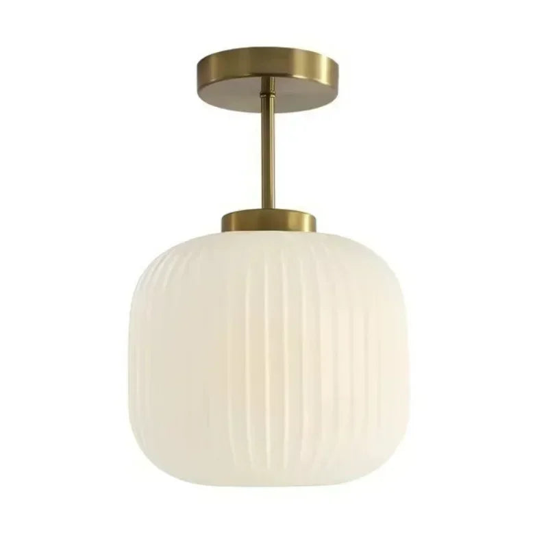 Retro Luxe Striped Lantern Ceiling Light Fixture