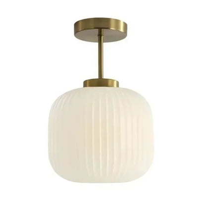 Retro Luxe Striped Lantern Ceiling Light Fixture