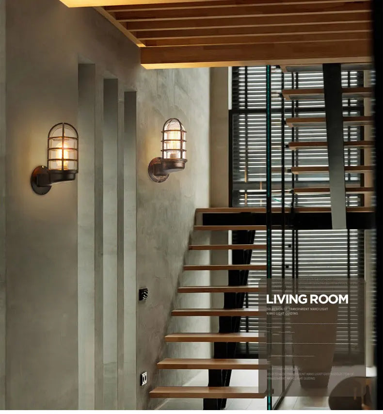 Rustic Glow: Outdoor Waterproof Wall Lamp