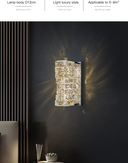 Elegant Crystal LED Wall Sconce for Luxe Interiors