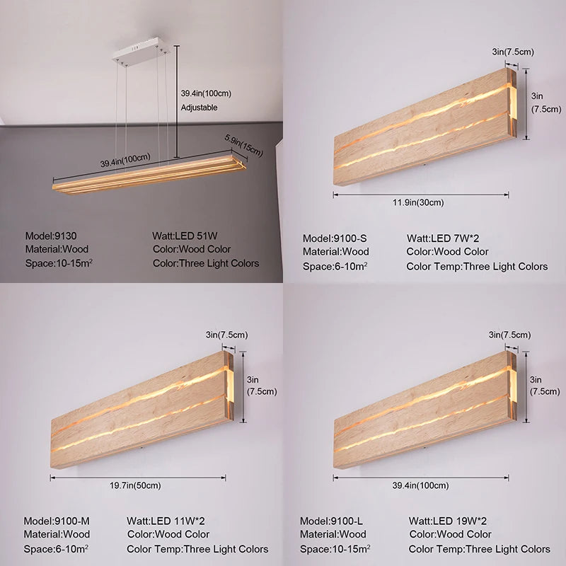 Nordic Wood LED Wall Sconce - Modern Rustic Charm