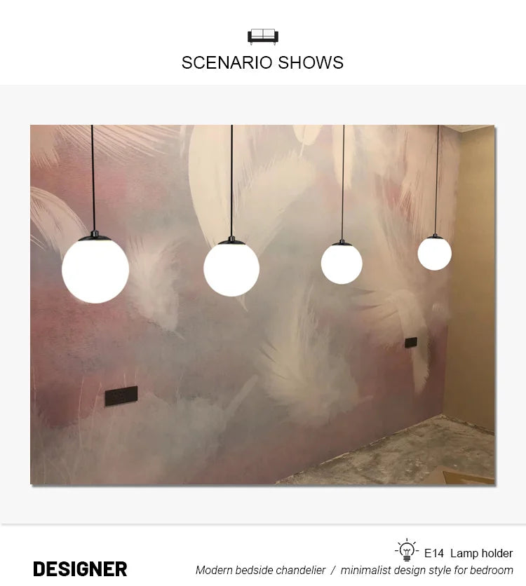 Nordic Gold Glass LED Pendant Lights
