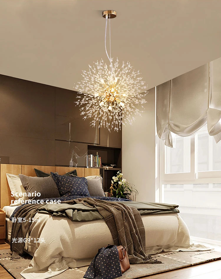 Dandelion Crystal LED Pendant