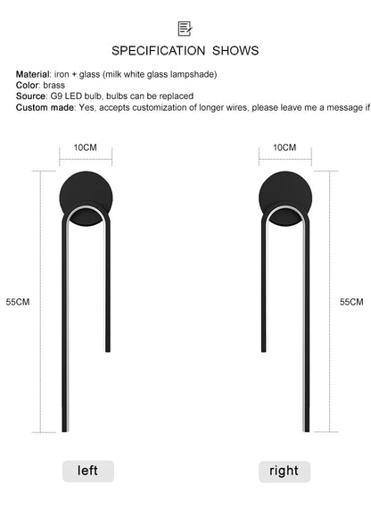Minimalist Black LED Bedside Wall Sconce