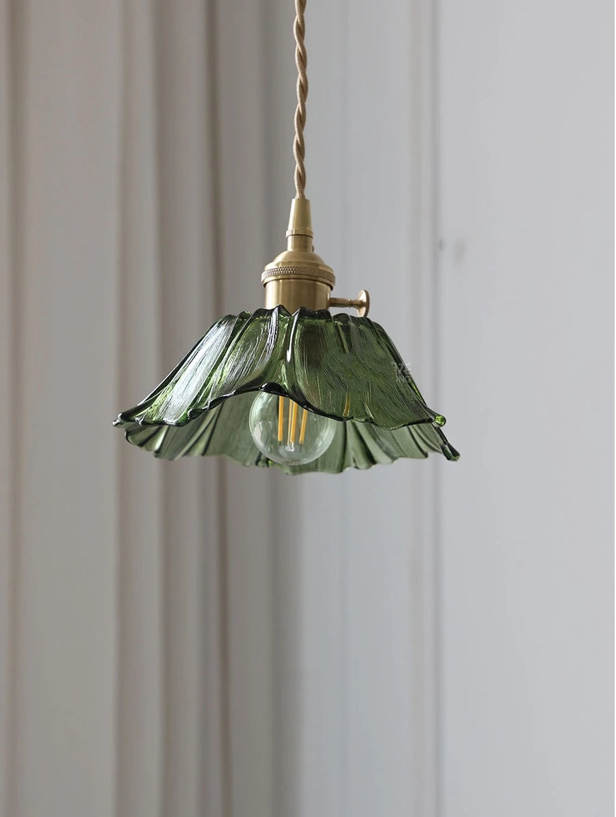 IWHD Nordic Vintage Copper Glass LED Pendant Light Fixtures