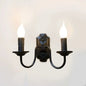 Retro Black Industrial Candle Wall Sconce Set