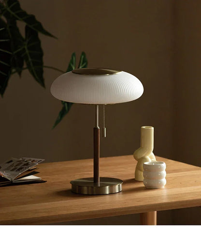 Nordic Glow: Retro White Glass LED Desk Lamp