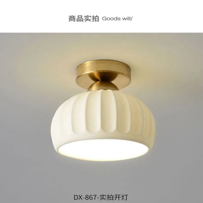 Ceramics Glass LED Corridor Ceiling Lamp