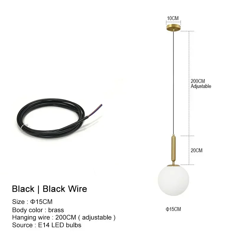 Modern Chandelier Glass Ball LED Pendant Lights