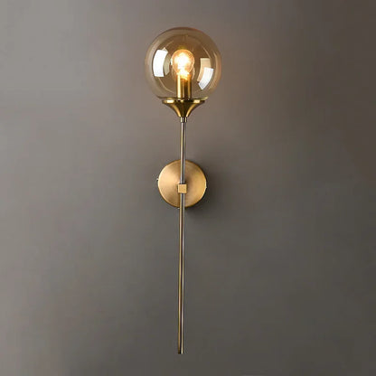 Gold Aura Round Glass Wall Sconce - Nordic Style