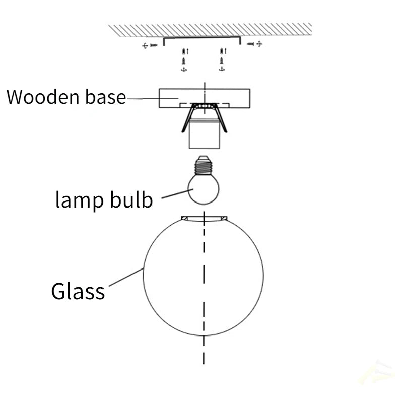 Lava Ball White Glass Ball Ceiling Lamp