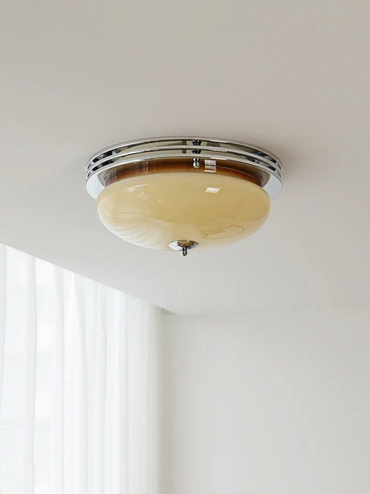 Elegant Bauhaus Flush Mount Glass Light Fixture