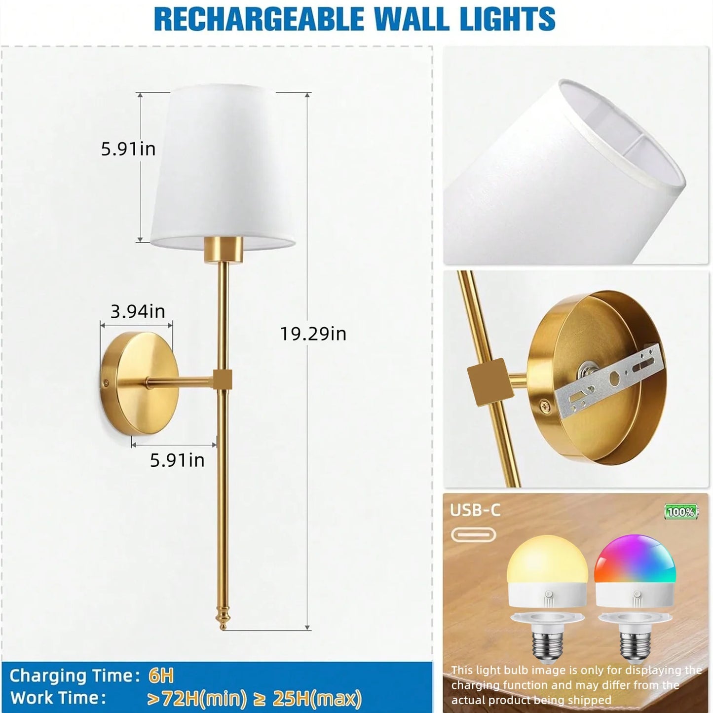 ColorGlow Wireless Rechargeable Wall Lamp