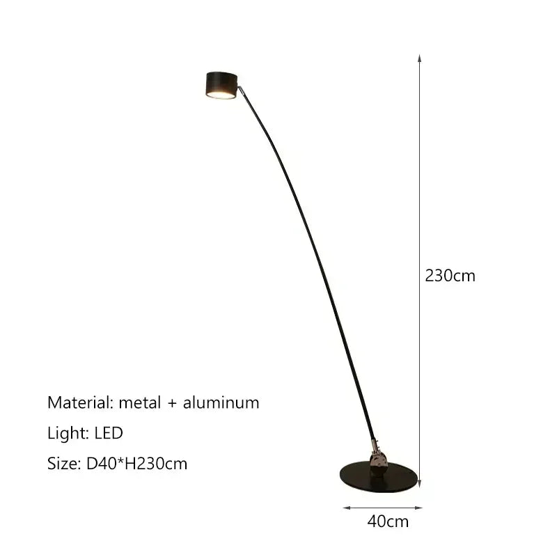 Long-Arm LED Arc Floor Lamp, 160–260 cm Reach