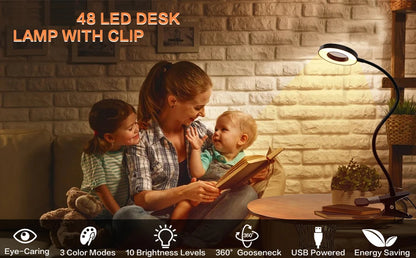 FlexiGlow 360° LED Clip-On Desk Lamp