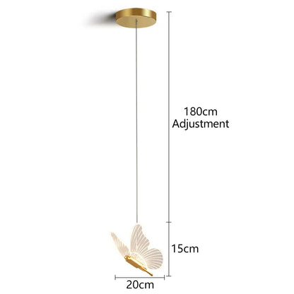 Gold Butterfly LED Pendant
