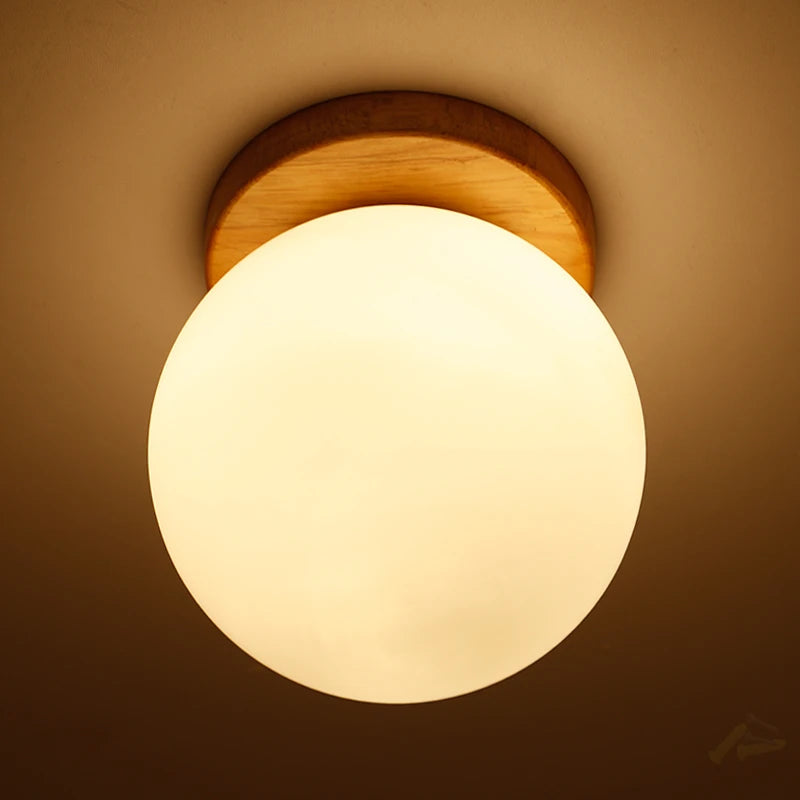 Lava Ball White Glass Ball Ceiling Lamp