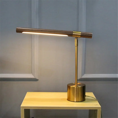 WoodGlow LED Desk Lamp: Modern Art & Eye Care