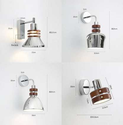 Retro Rotatable Wooden Wall Sconce Light