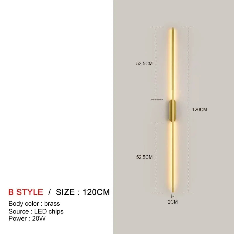 Modern Long LED Wall Lights for Bedroom