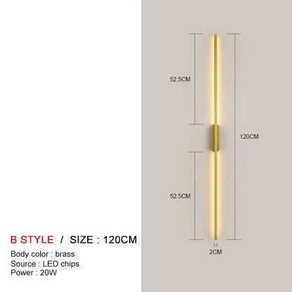 Modern Long LED Wall Lights for Bedroom