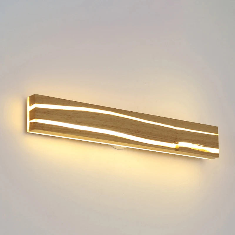 Nordic Wood LED Wall Sconce - Modern Rustic Charm