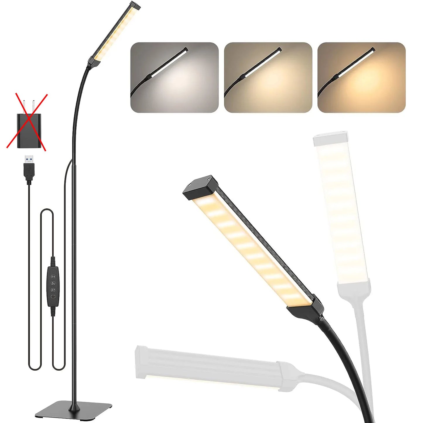 LED Floor Lamp for Living Room Stepless Adjustable