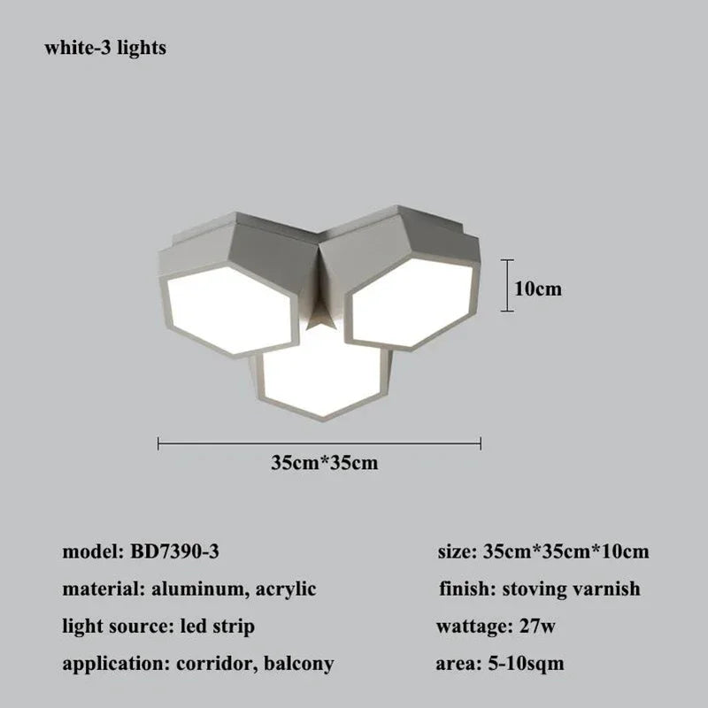 GeoGlow Dimmable LED Ceiling Lamp - Nordic Chic
