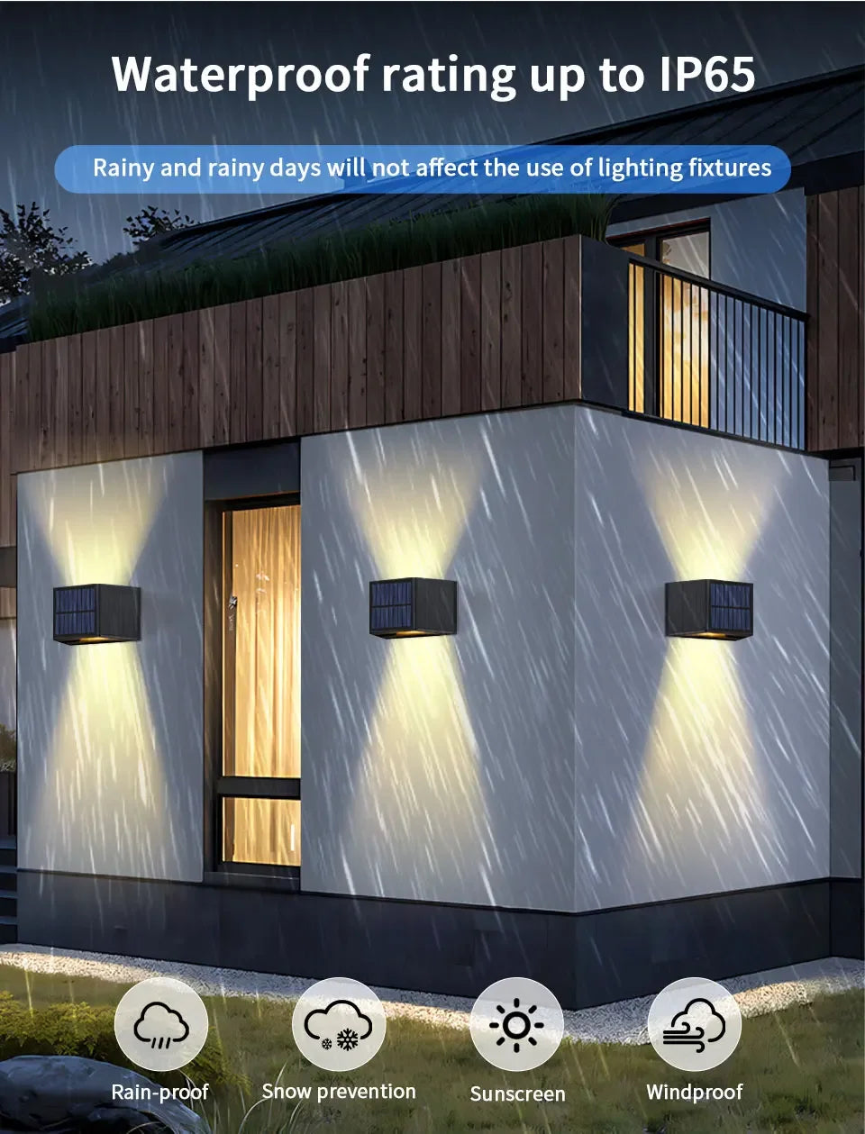 SolarGlow Up & Down Wall Lamp Garden Decor