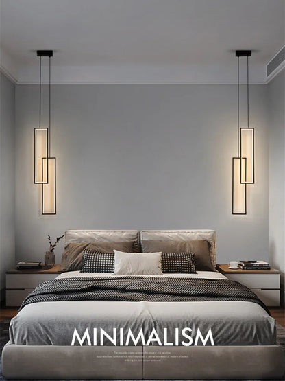 Modern Rectangle LED Pendant Light Living Room