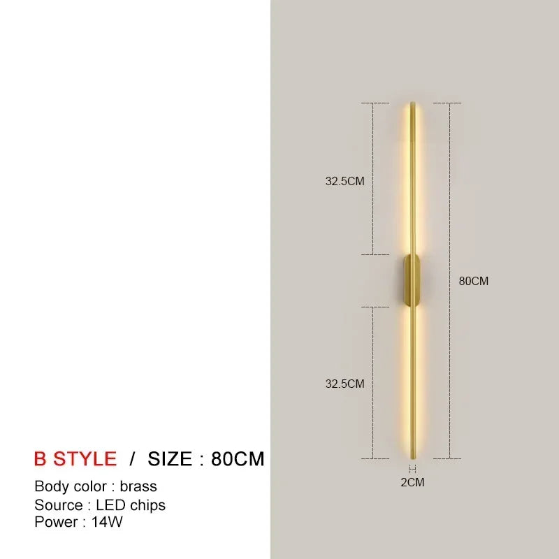 Modern Long LED Wall Lights for Bedroom