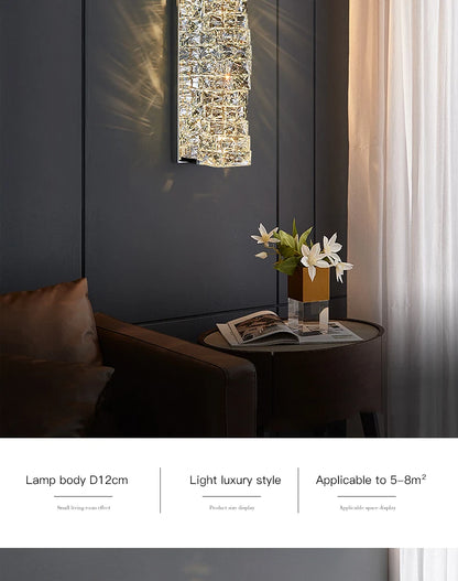 Elegant Crystal LED Wall Sconce for Luxe Interiors