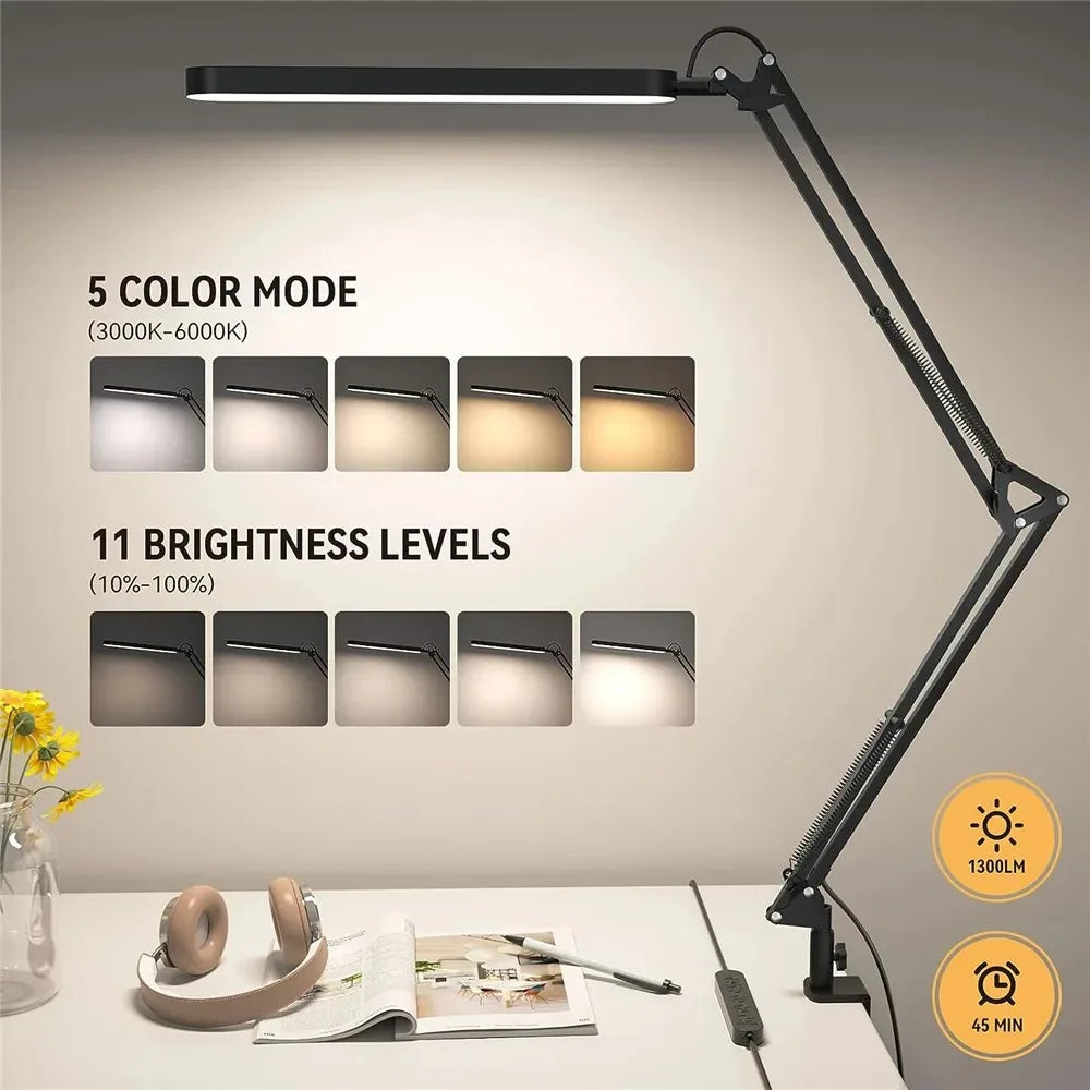 FlexiBright 10W Clamp LED Desk Lamp - Dimmable Light