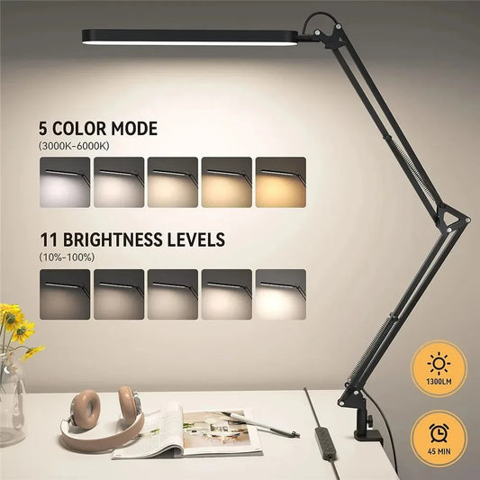 FlexiBright 10W Clamp LED Desk Lamp - Dimmable Light