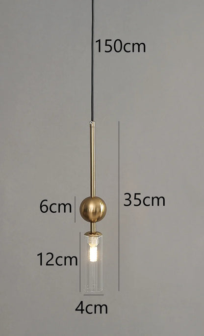 Gold Iron Glass Mini Pendant