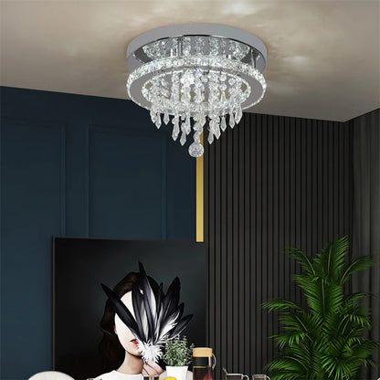 Crystal LED Flush Chandelier