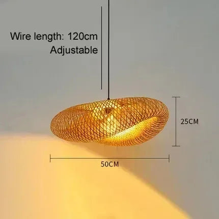 Large Woven Bamboo Pendant