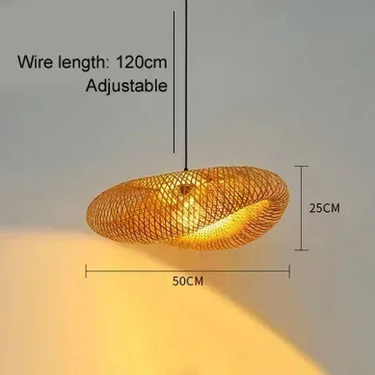 Large Woven Bamboo Pendant