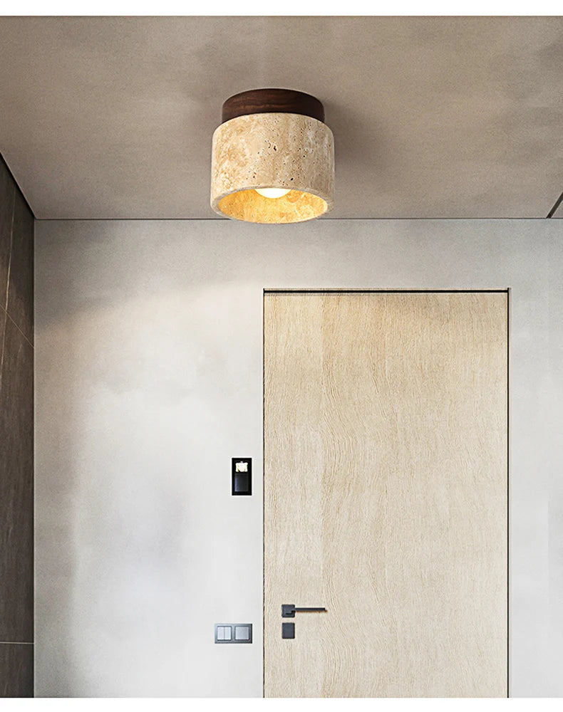 Travertine Stone Ceiling Light