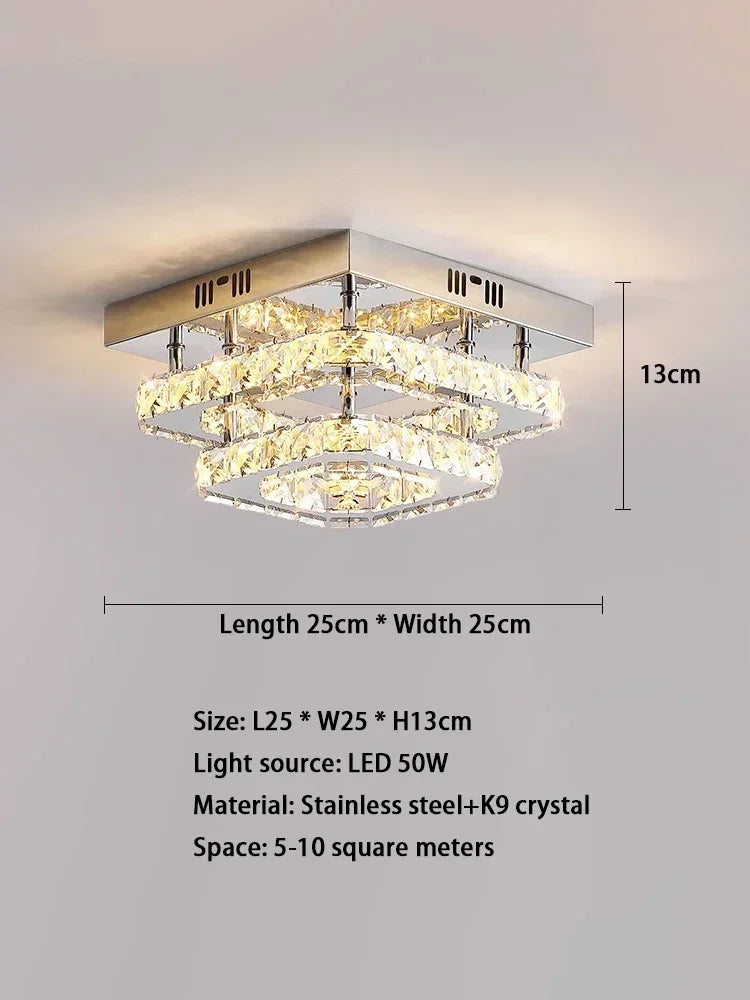 Crystal Round Double Layer Chandelier