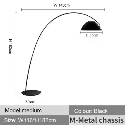 Arc Floor Lamp with Marble or Metal Base, Dimmable LED