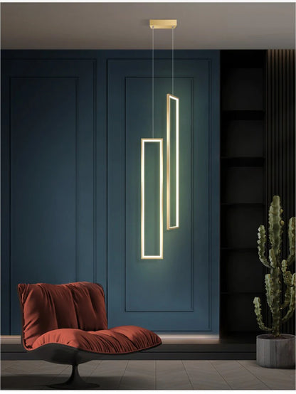 Modern Rectangle LED Pendant Light Living Room