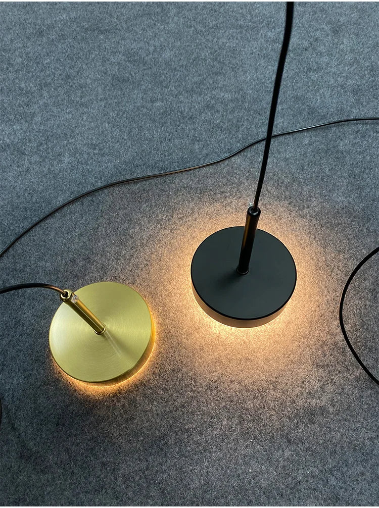 Nordic Brass LED Pendant Lamp - Minimalist Design
