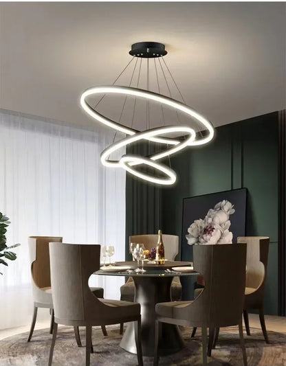 LuminaChic: Modern LED Chandelier for Stylish Spaces