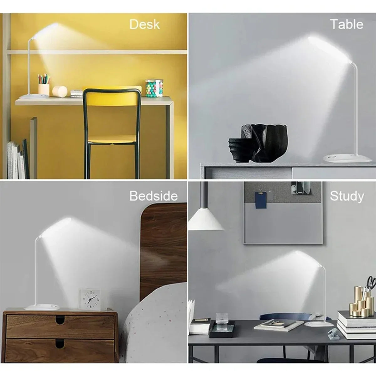 Smart Touch LED Desk Lamp - Portable & USB Rechargeable
